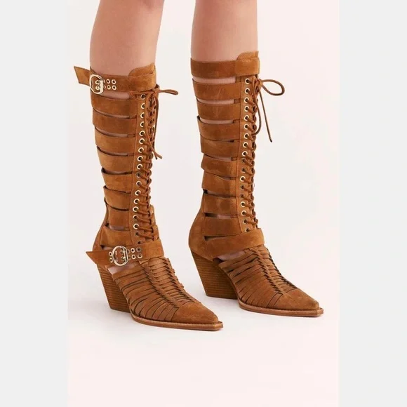 Free People x Jeffrey Campbell Beckette Knee Boots - Picture 1 of 4